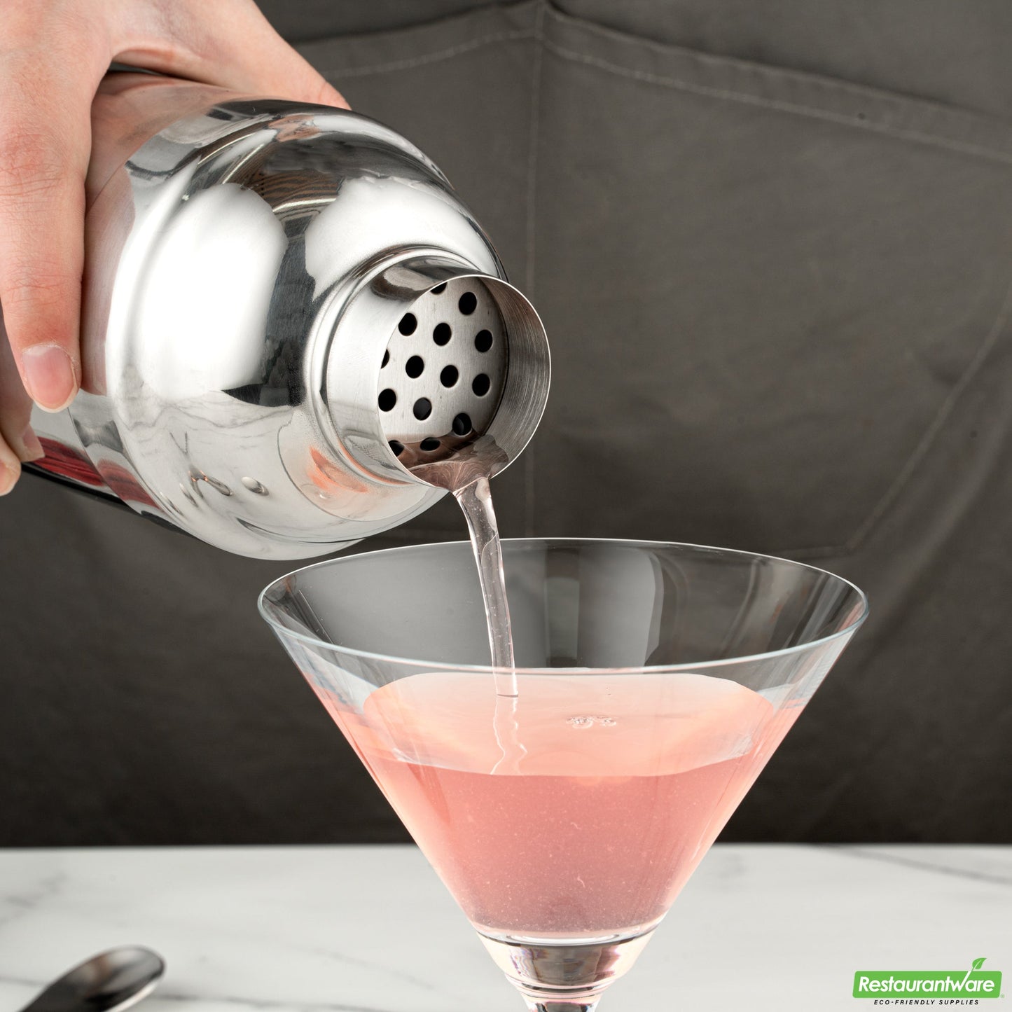 Wholesale Restaurantware Bar Lux 24 Oz Stainless Steel Cobbler Shaker - Mirrored Finish- Bulk