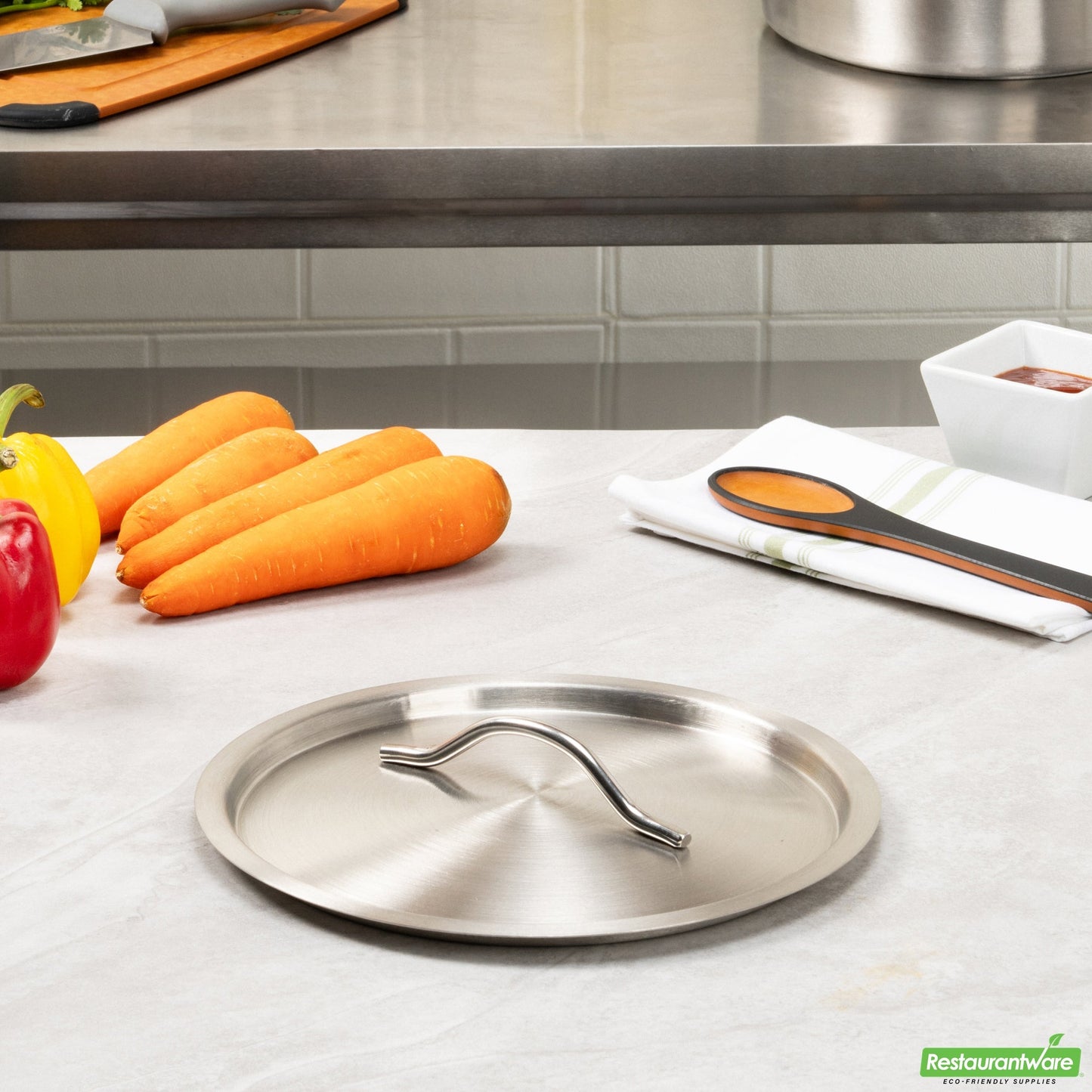 Wholesale Restaurantware Met Lux Stainless Steel Sauce Pan Lid - Fits 7.5 and 13.5 qt- Bulk