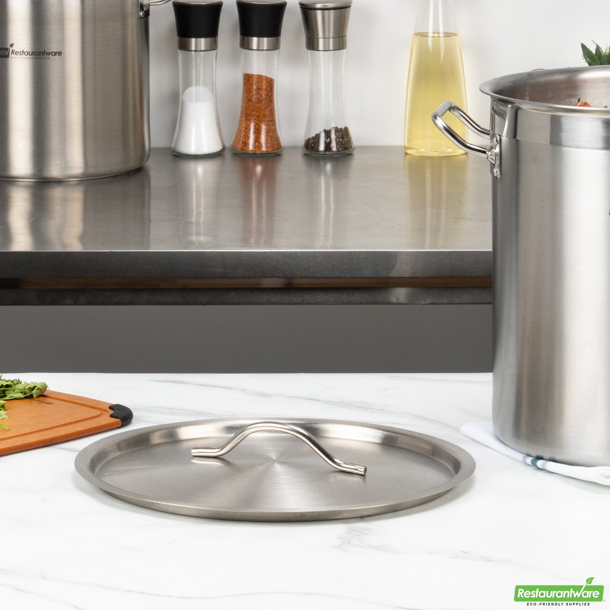 Wholesale Restaurantware Stainless Steel Sauce Pan Lid - Fits 21 Qt - 11.8" X 11.8" X 1.5"- Bulk