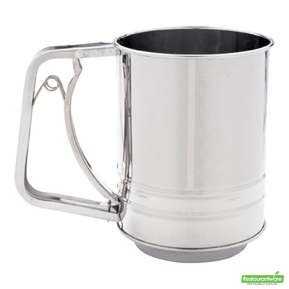 Wholesale Restaurantware 2.5 Cup Stainless Steel Flour Sifter with Trigger Action Handle- Bulk