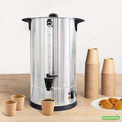 Wholesale Restaurantware Restpresso Coffee Urn - Silver, Stainless Steel - 1500W, 110 Cup- Bulk
