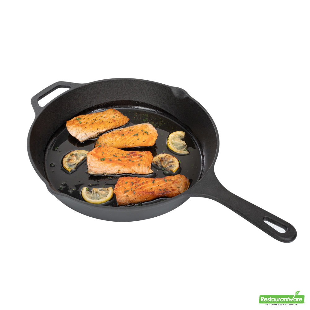 Wholesale Restaurantware Met Lux Round Black Cast Iron 12 Fry Pan - Pre-seasoned- Bulk