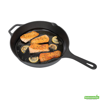 Wholesale Restaurantware Met Lux Round Black Cast Iron 12 Fry Pan - Pre-seasoned- Bulk