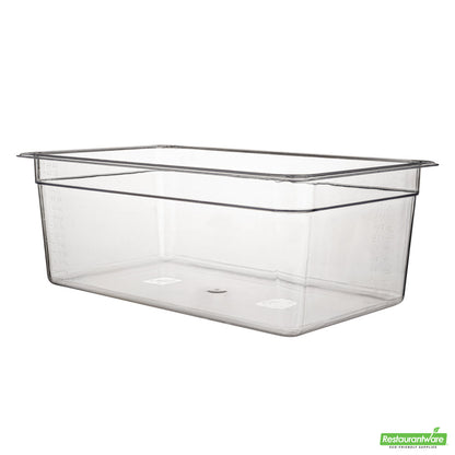 Wholesale Restaurantware Met Lux Rectangle Clear Plastic Full Size Cold Food Storage Container - 8 Depth- Bulk