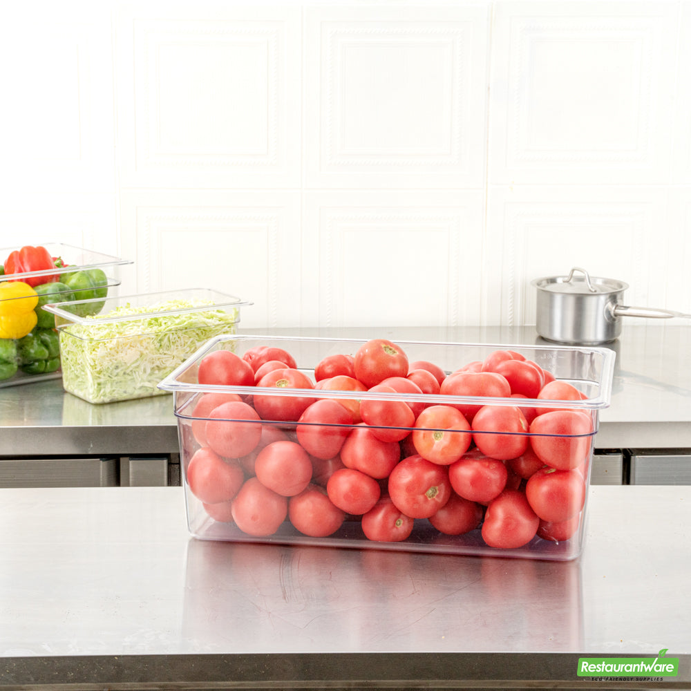 Wholesale Restaurantware Met Lux Rectangle Clear Plastic Full Size Cold Food Storage Container - 8 Depth- Bulk
