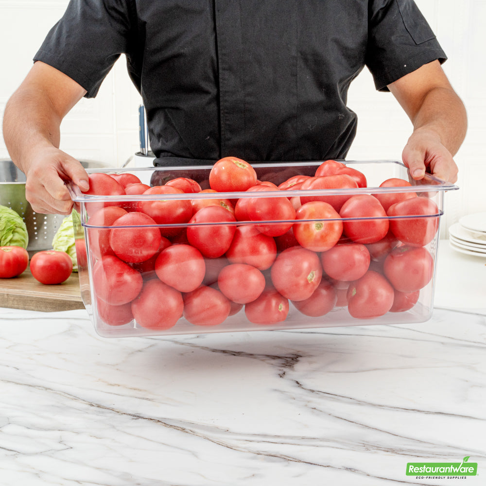 Wholesale Restaurantware Met Lux Rectangle Clear Plastic Full Size Cold Food Storage Container - 8 Depth- Bulk