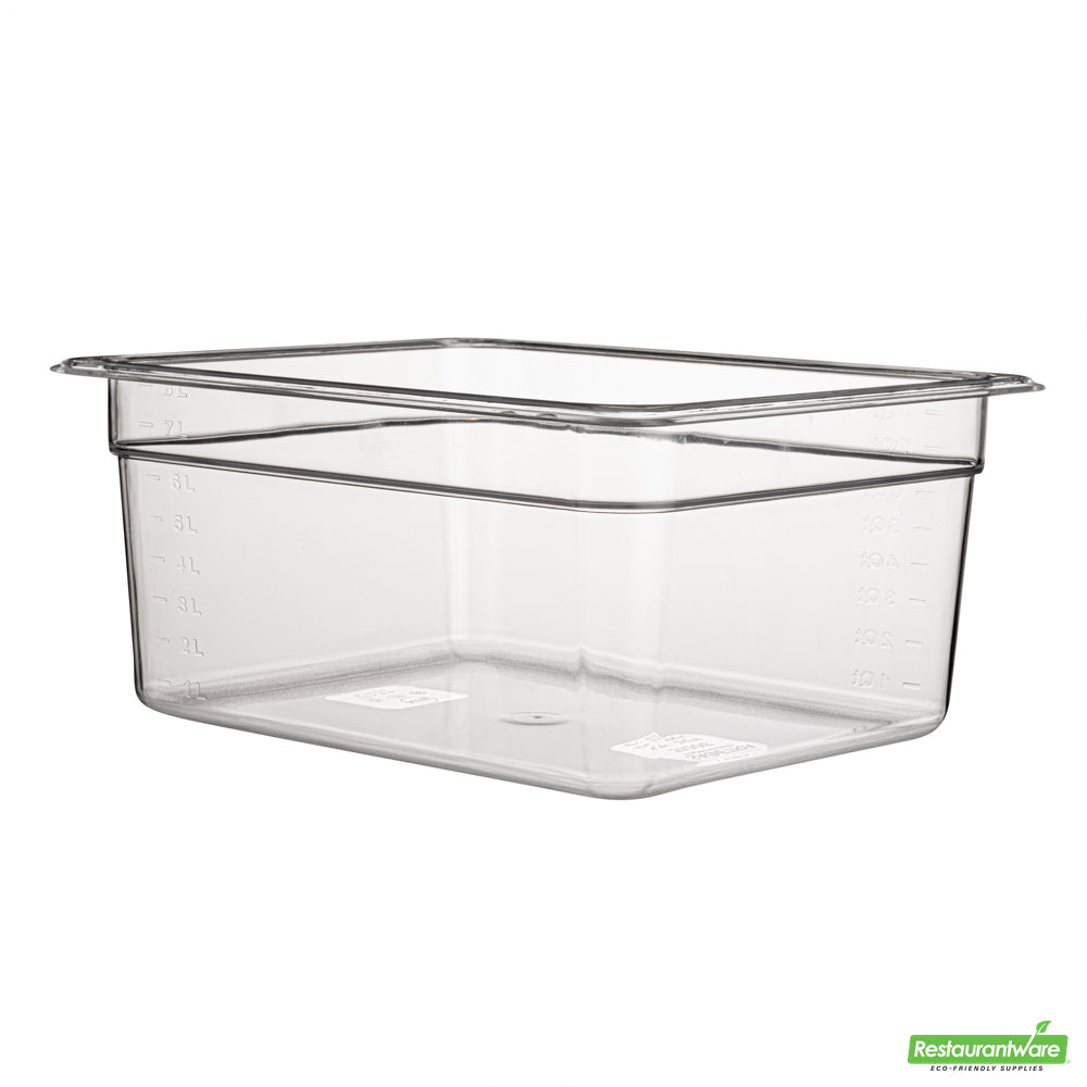 Wholesale Restaurantware Met Lux Rectangle Clear Plastic 1/2 Size Cold Food Storage Container - 6" Depth- Bulk