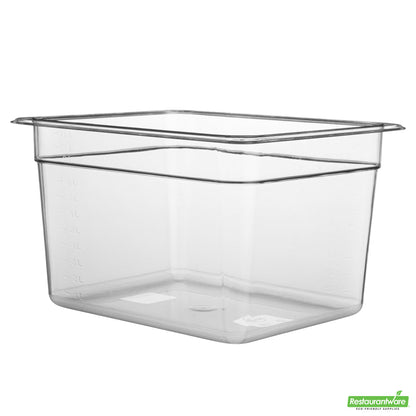 Wholesale Restaurantware Met Lux Rectangle Clear Plastic 1/2 Size Cold Food Storage Container - 8 Depth- Bulk