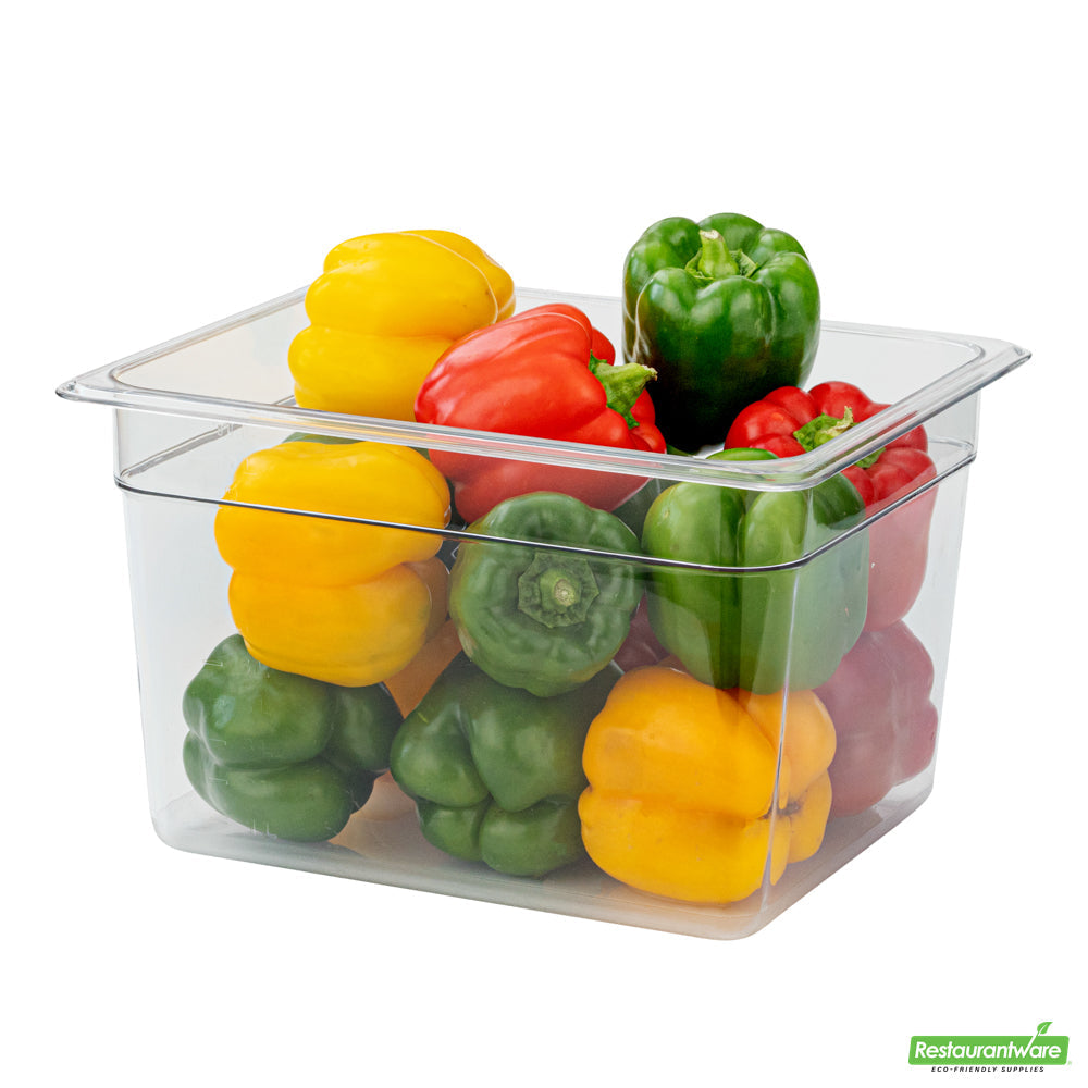 Wholesale Restaurantware Met Lux Rectangle Clear Plastic 1/2 Size Cold Food Storage Container - 8 Depth- Bulk