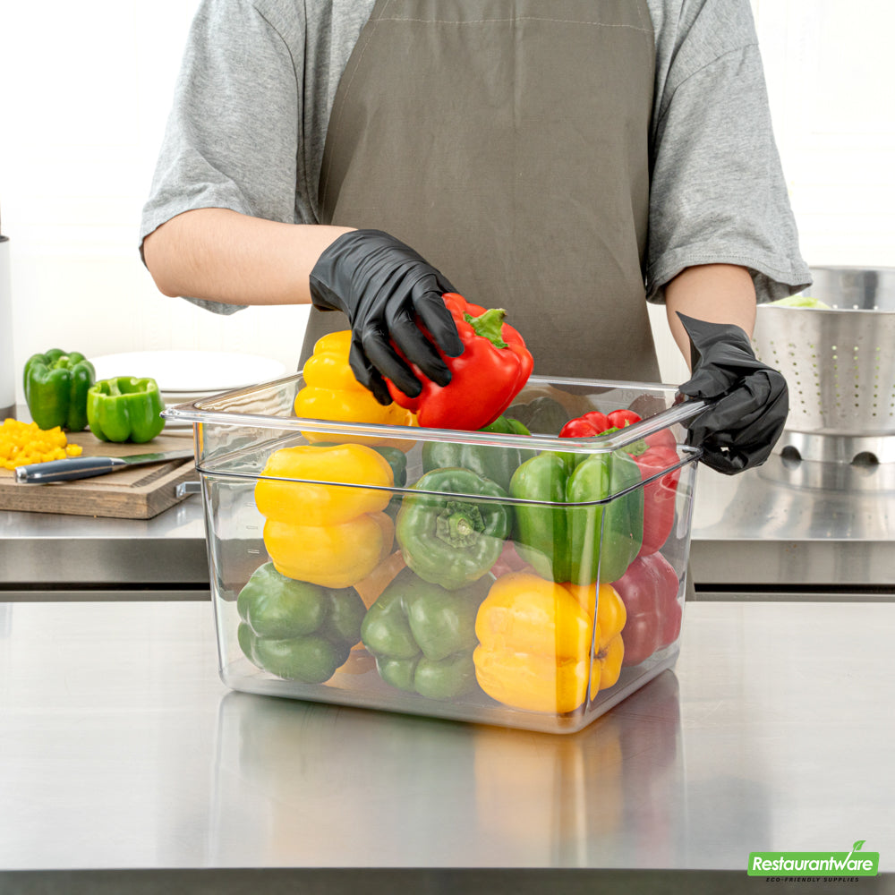 Wholesale Restaurantware Met Lux Rectangle Clear Plastic 1/2 Size Cold Food Storage Container - 8 Depth- Bulk