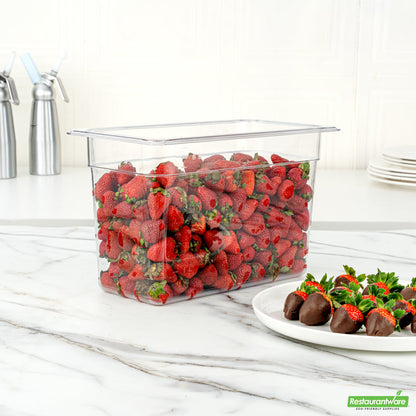 Wholesale Restaurantware Met Lux Rectangle Clear Plastic 1/3 Size Cold Food Storage Container - 8 Depth- Bulk