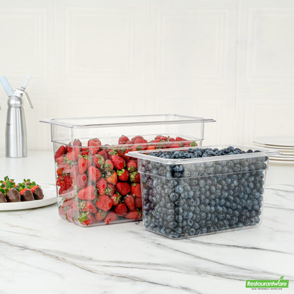 Wholesale Restaurantware Met Lux Rectangle Clear Plastic 1/3 Size Cold Food Storage Container - 8 Depth- Bulk