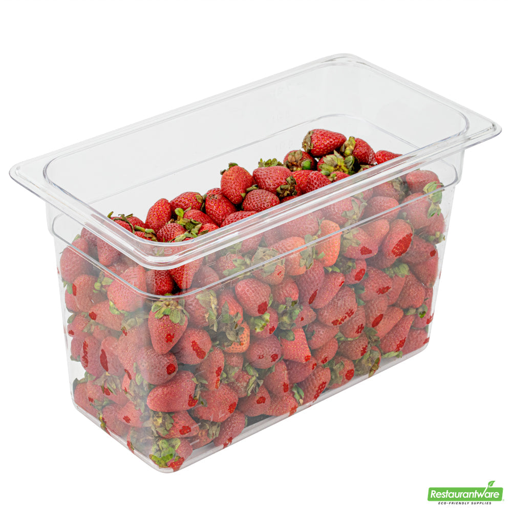 Wholesale Restaurantware Met Lux Rectangle Clear Plastic 1/3 Size Cold Food Storage Container - 8 Depth- Bulk