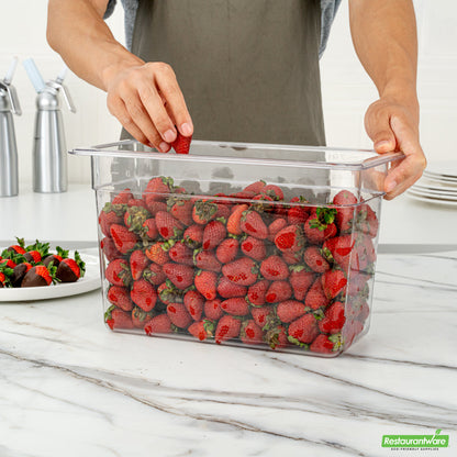 Wholesale Restaurantware Met Lux Rectangle Clear Plastic 1/3 Size Cold Food Storage Container - 8 Depth- Bulk