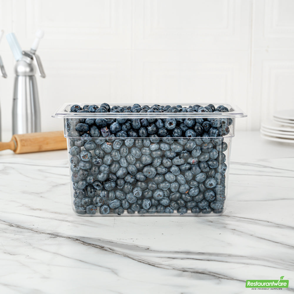 Wholesale Restaurantware Met Lux Rectangle Clear Plastic 1/4 Size Cold Food Storage Container - 6 Depth- Bulk
