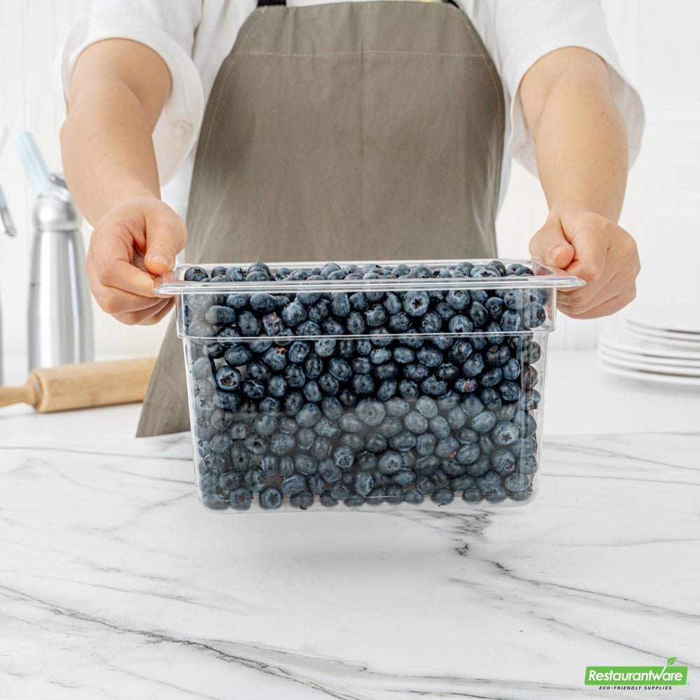 Wholesale Restaurantware Met Lux Rectangle Clear Plastic 1/4 Size Cold Food Storage Container - 6 Depth- Bulk