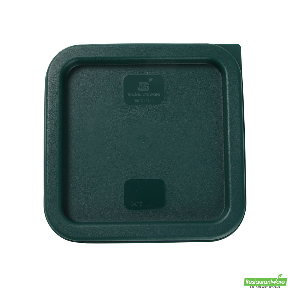 Wholesale Restaurantware Met Lux Square Green Plastic Food Storage Container Lid - Fits 2 and 4 Qt- Bulk