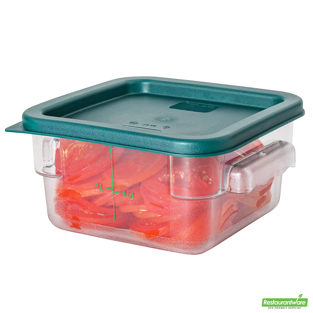 Wholesale Restaurantware Met Lux Square Green Plastic Food Storage Container Lid - Fits 2 and 4 Qt- Bulk