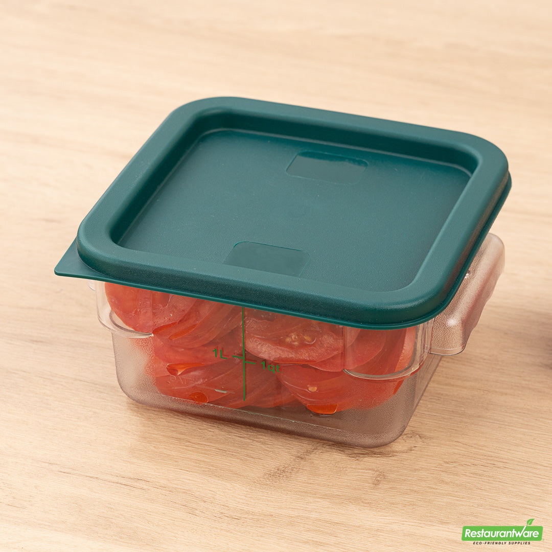 Wholesale Restaurantware Met Lux Square Green Plastic Food Storage Container Lid - Fits 2 and 4 Qt- Bulk