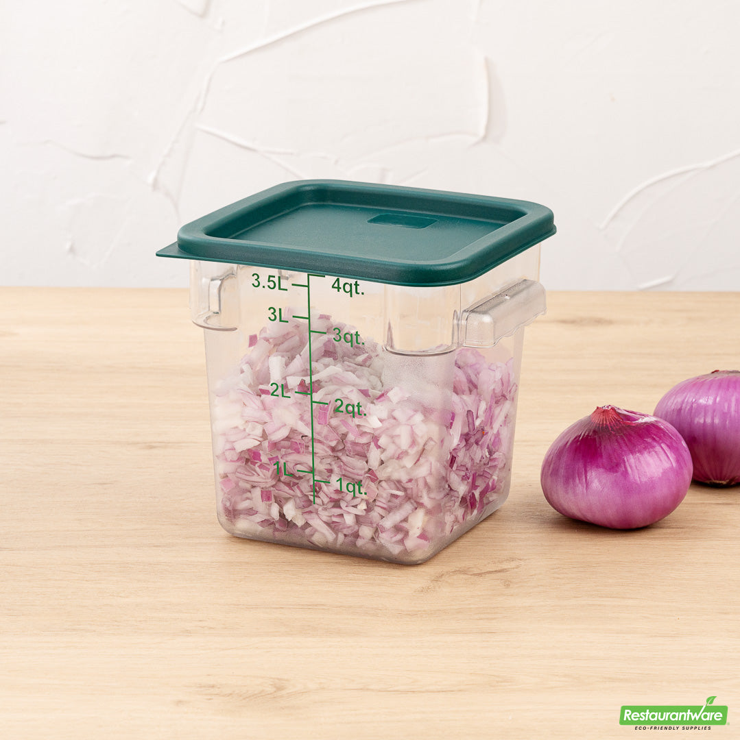 Wholesale Restaurantware Met Lux Square Green Plastic Food Storage Container Lid - Fits 2 and 4 Qt- Bulk