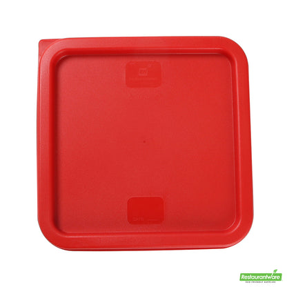 Wholesale Restaurantware Met Lux Square Red Plastic Food Storage Container Lid - Fits 6 and 8 Qt- Bulk