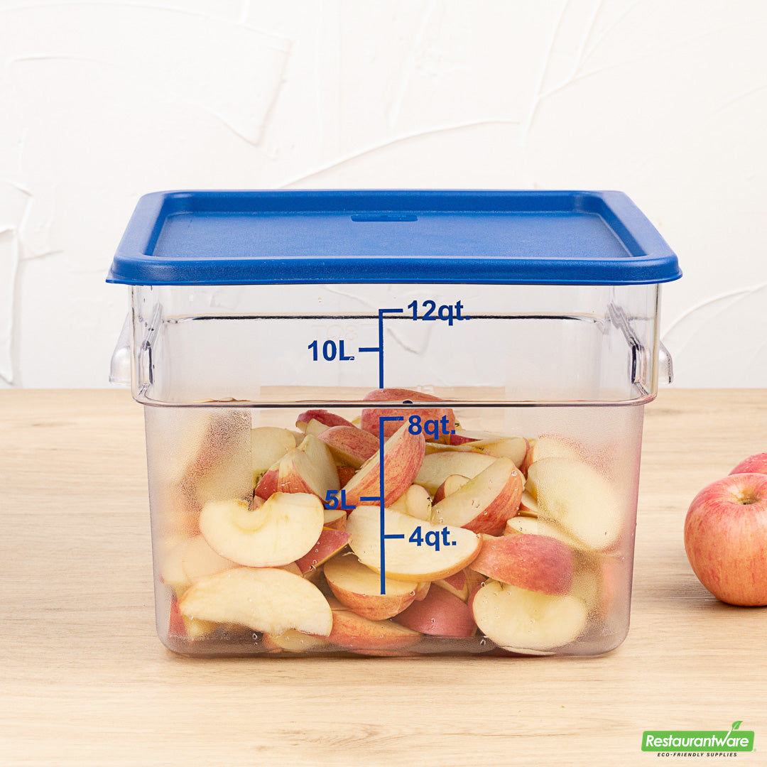 Wholesale Restaurantware Met Lux Square Blue Plastic Food Storage Container Lid - Fits 12, 18 and 22 Qt- Bulk