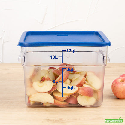Wholesale Restaurantware Met Lux Square Blue Plastic Food Storage Container Lid - Fits 12, 18 and 22 Qt- Bulk