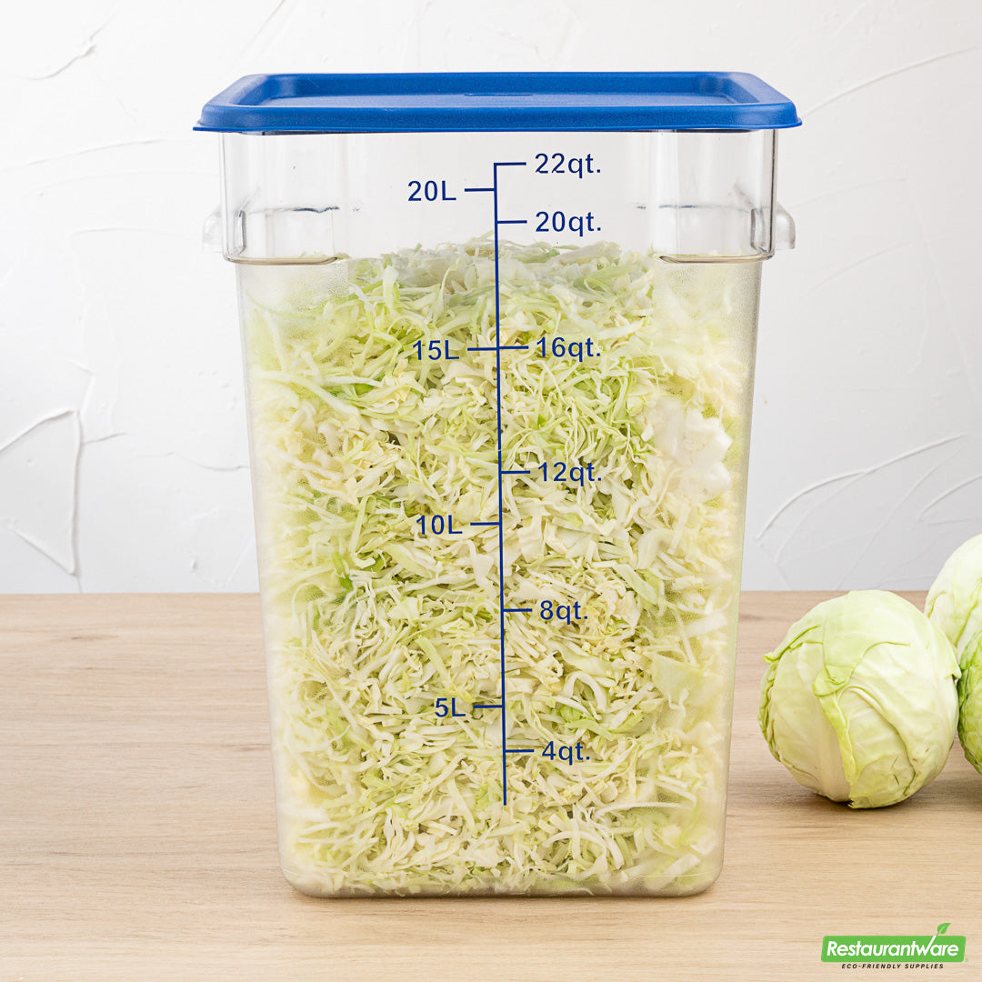 Wholesale Restaurantware Met Lux Square Blue Plastic Food Storage Container Lid - Fits 12, 18 and 22 Qt- Bulk