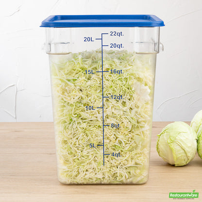 Wholesale Restaurantware Met Lux Square Blue Plastic Food Storage Container Lid - Fits 12, 18 and 22 Qt- Bulk