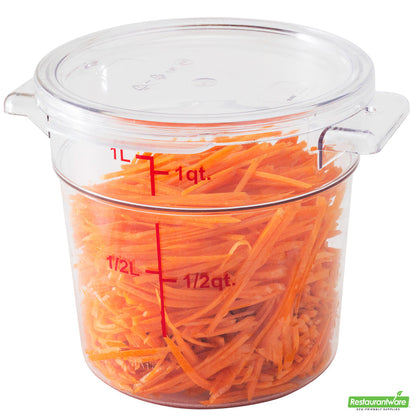 Wholesale Restaurantware Met Lux Round Clear Plastic Food Storage Container Lid - Fits 1 qt- Bulk