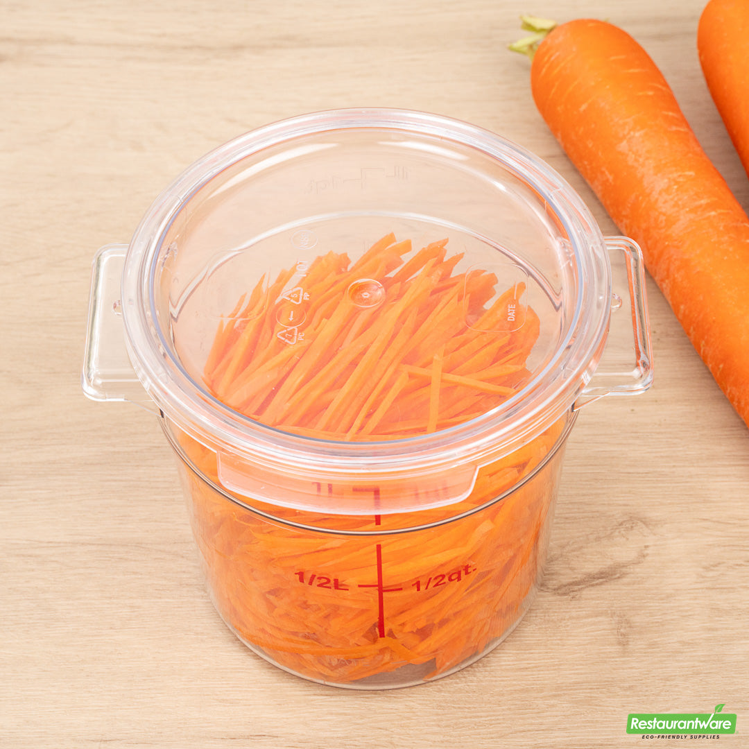 Wholesale Restaurantware Met Lux Round Clear Plastic Food Storage Container Lid - Fits 1 qt- Bulk