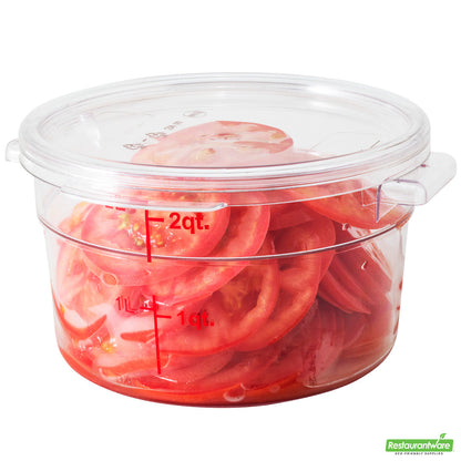 Wholesale Restaurantware Met Lux Round Clear Plastic Food Storage Container Lid - Fits 2 and 4 Qt- Bulk