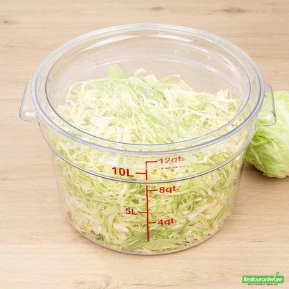 Wholesale Restaurantware Met Lux Round Clear Plastic Food Storage Container Lid - Fits 12, 18 and 22 Qt- Bulk
