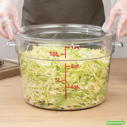 Wholesale Restaurantware Met Lux Round Clear Plastic Food Storage Container Lid - Fits 12, 18 and 22 Qt- Bulk