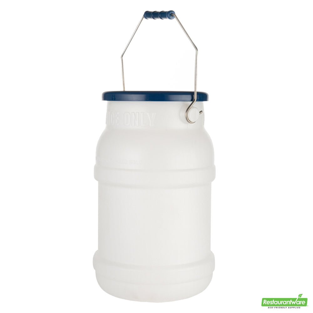 Wholesale Restaurantware Met Lux 5 Gal Round White Plastic Ice Tote - with Lid, Mounting Bracket- Bulk