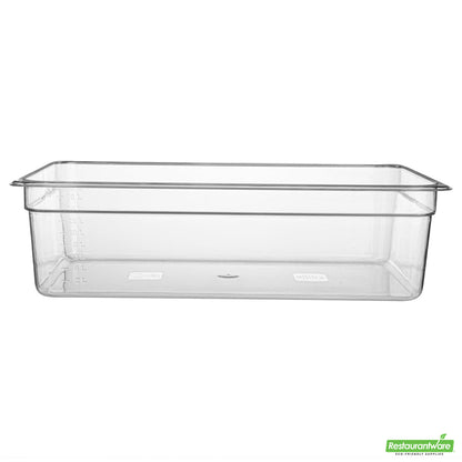 Wholesale Restaurantware Met Lux Rectangle Clear Plastic Full Size Cold Food Storage Container - 6" Depth- Bulk