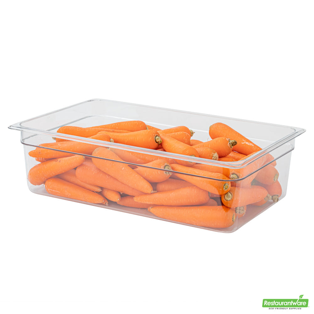 Wholesale Restaurantware Met Lux Rectangle Clear Plastic Full Size Cold Food Storage Container - 6" Depth- Bulk