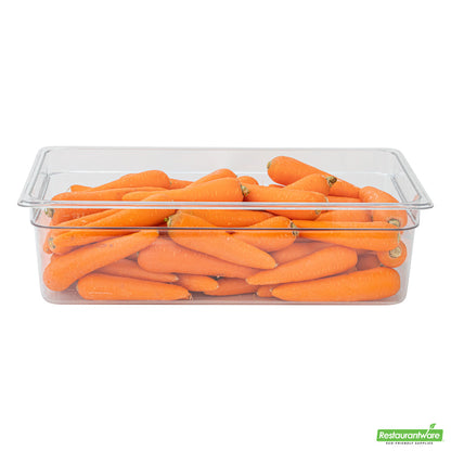 Wholesale Restaurantware Met Lux Rectangle Clear Plastic Full Size Cold Food Storage Container - 6" Depth- Bulk