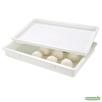 Wholesale Restaurantware White Plastic Lid - Fits Pizza Dough Proofing Box- Bulk