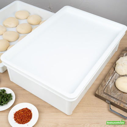 Wholesale Restaurantware White Plastic Lid - Fits Pizza Dough Proofing Box- Bulk