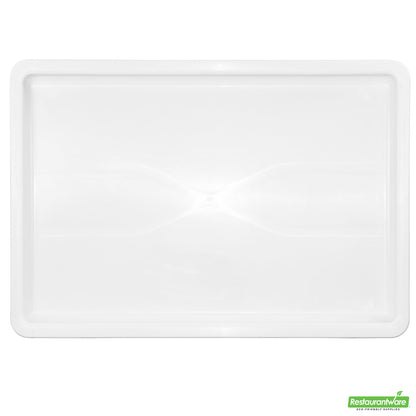 Wholesale Restaurantware Rectangle White Plastic Lid - Fits Pizza Dough Proofing Box- Bulk