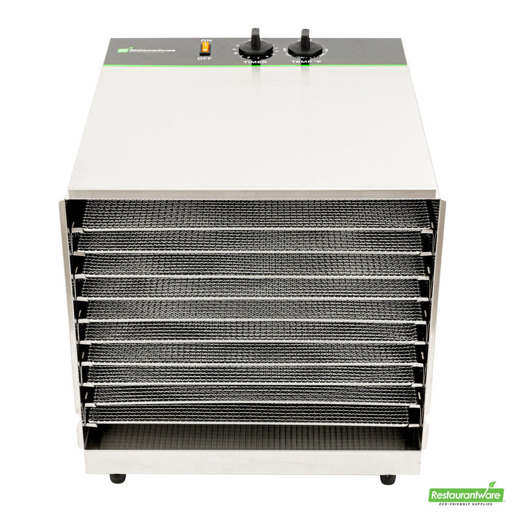 Wholesale Restaurantware Hi Tek Stainless Steel 10-Tray Food Dehydrator - Removable Door, 120V, 1000W- Bulk