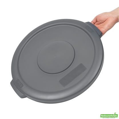 Wholesale Restaurantware Gray Plastic Commercial Trash Can / Ingredient Bin Lid - Fits 10 Gal- Bulk