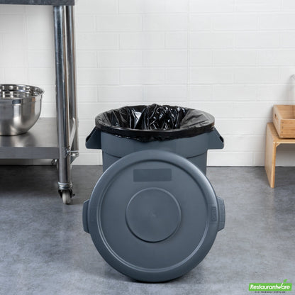 Wholesale Restaurantware Gray Plastic Commercial Trash Can / Ingredient Bin Lid - Fits 10 Gal- Bulk