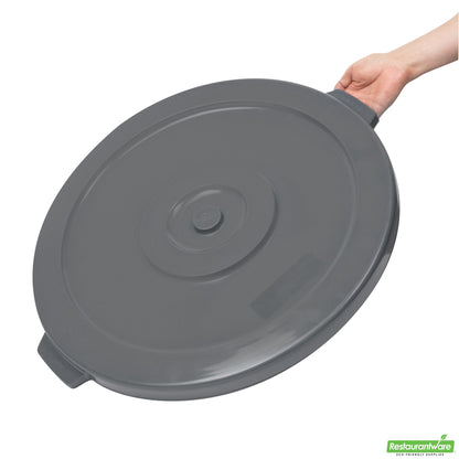 Wholesale Restaurantware Gray Plastic Commercial Trash Can / Ingredient Bin Lid - Fits 32 Gal- Bulk