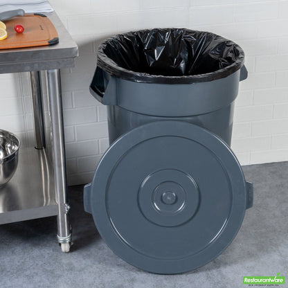 Wholesale Restaurantware Gray Plastic Commercial Trash Can / Ingredient Bin Lid - Fits 32 Gal- Bulk