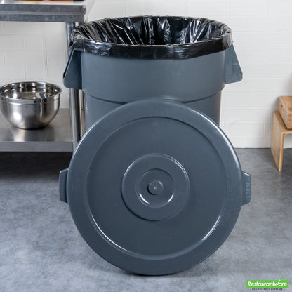 Wholesale Restaurantware Gray Plastic Commercial Trash Can / Ingredient Bin Lid - Fits 44 Gal- Bulk