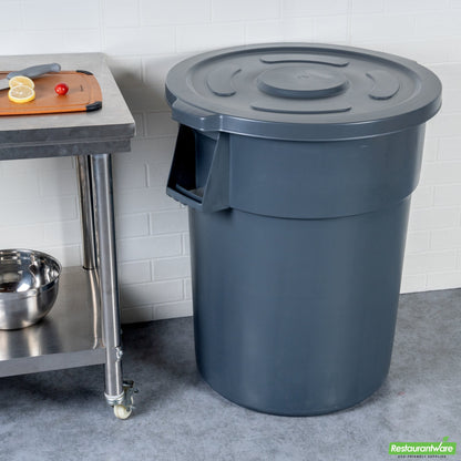 Wholesale Restaurantware Gray Plastic Commercial Trash Can / Ingredient Bin Lid - Fits 55 Gal- Bulk