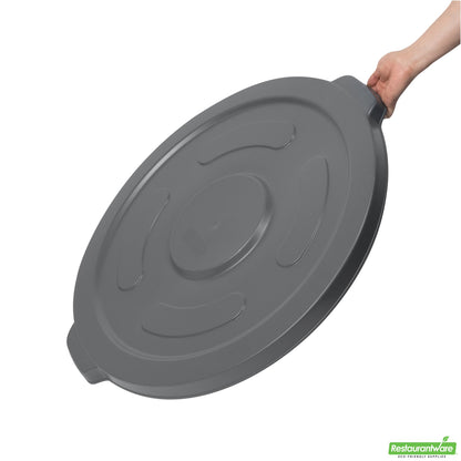 Wholesale Restaurantware Gray Plastic Commercial Trash Can / Ingredient Bin Lid - Fits 55 Gal- Bulk