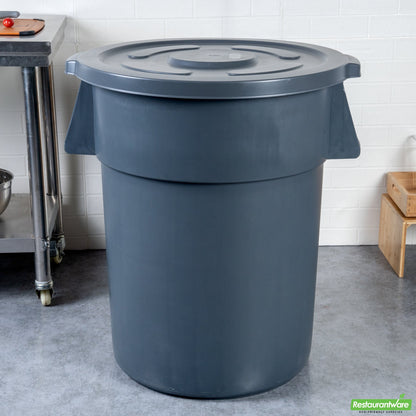 Wholesale Restaurantware Gray Plastic Commercial Trash Can / Ingredient Bin Lid - Fits 55 Gal- Bulk